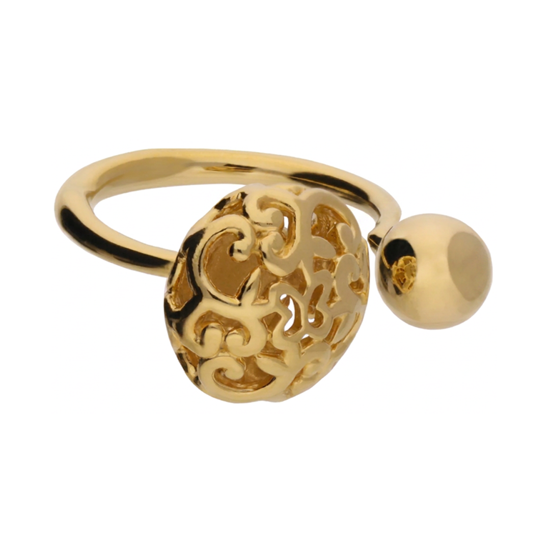 Anillo Plata 925 Elia Esfera Baño de Oro