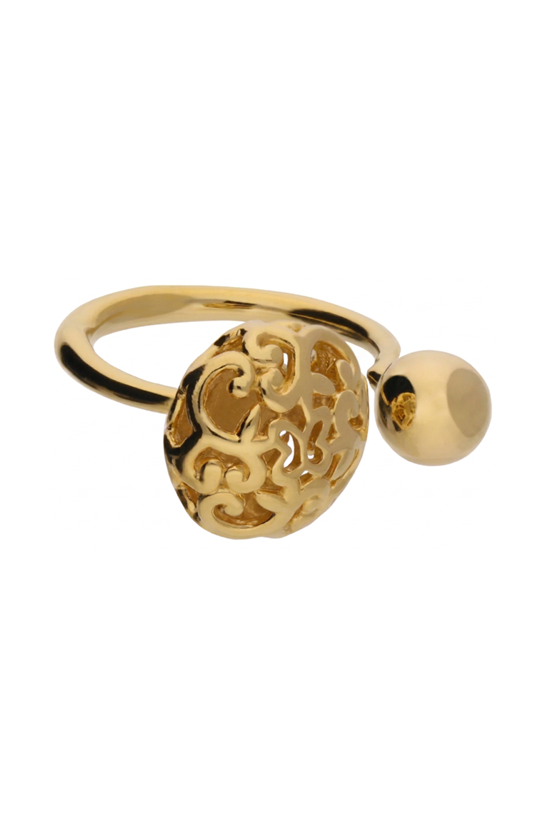 Anillo Plata 925 Elia Esfera Dorado
