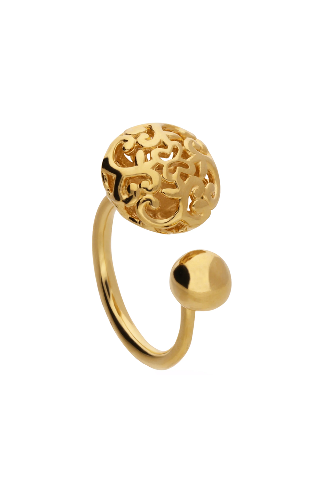 Anillo Plata 925 Elia Esfera Baño de Oro