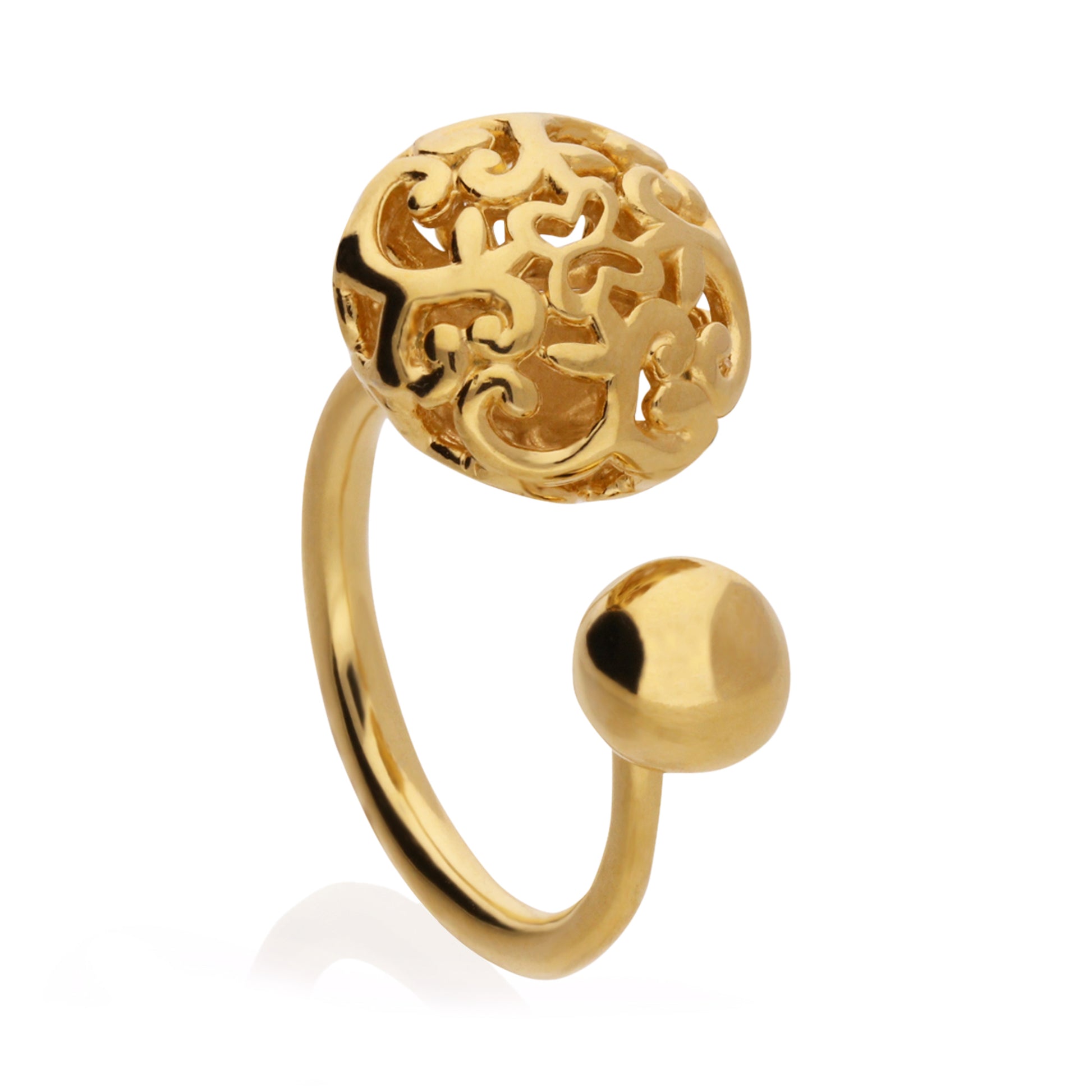 Anillo Plata 925 Elia Esfera Dorado - Tanya Moss
