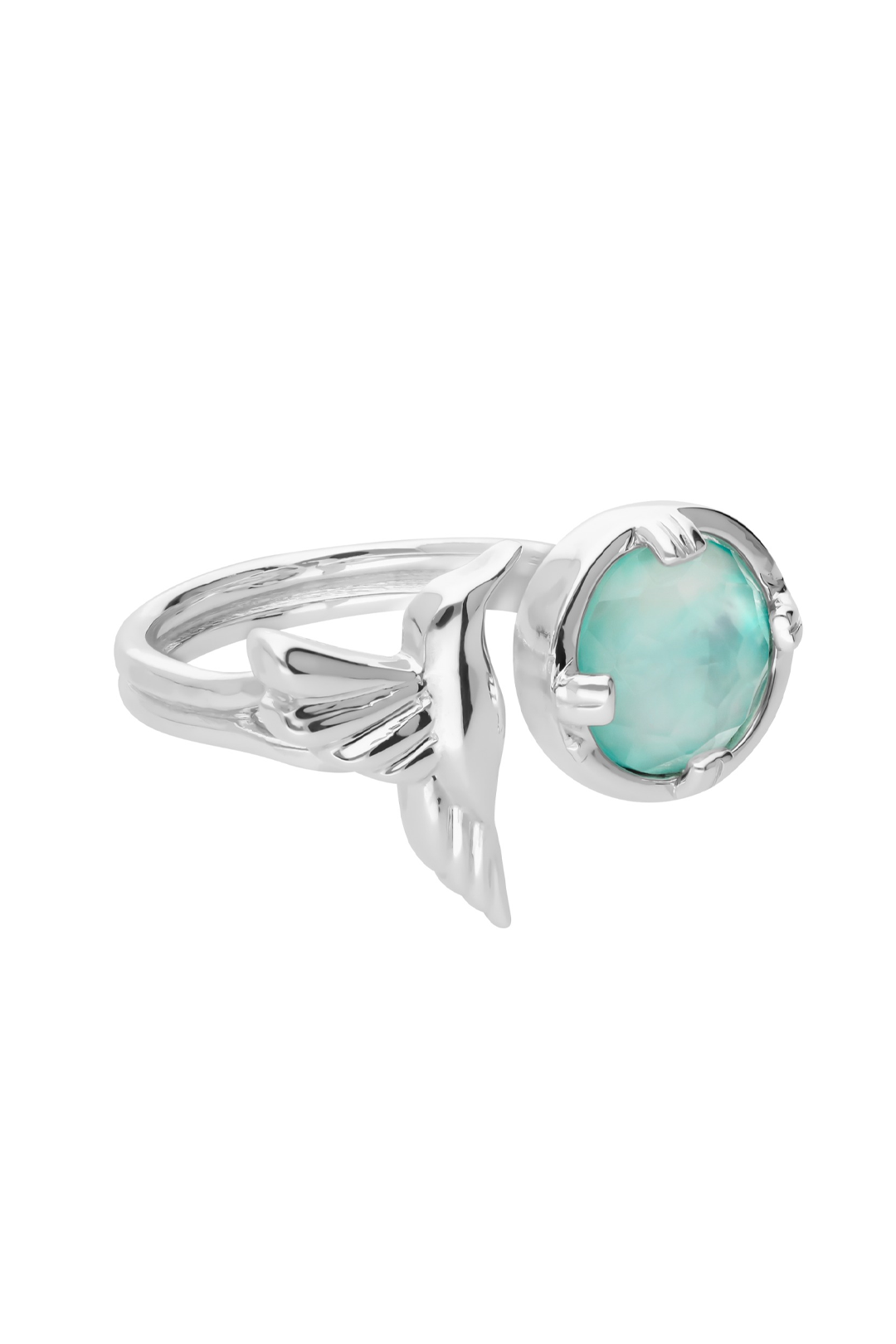 Anillo Plata 925 Mensaje de Amor Colibrí Con Madreperla Verde