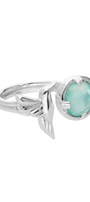 Anillo Plata 925 Mensaje de Amor Colibrí Con Madreperla Verde