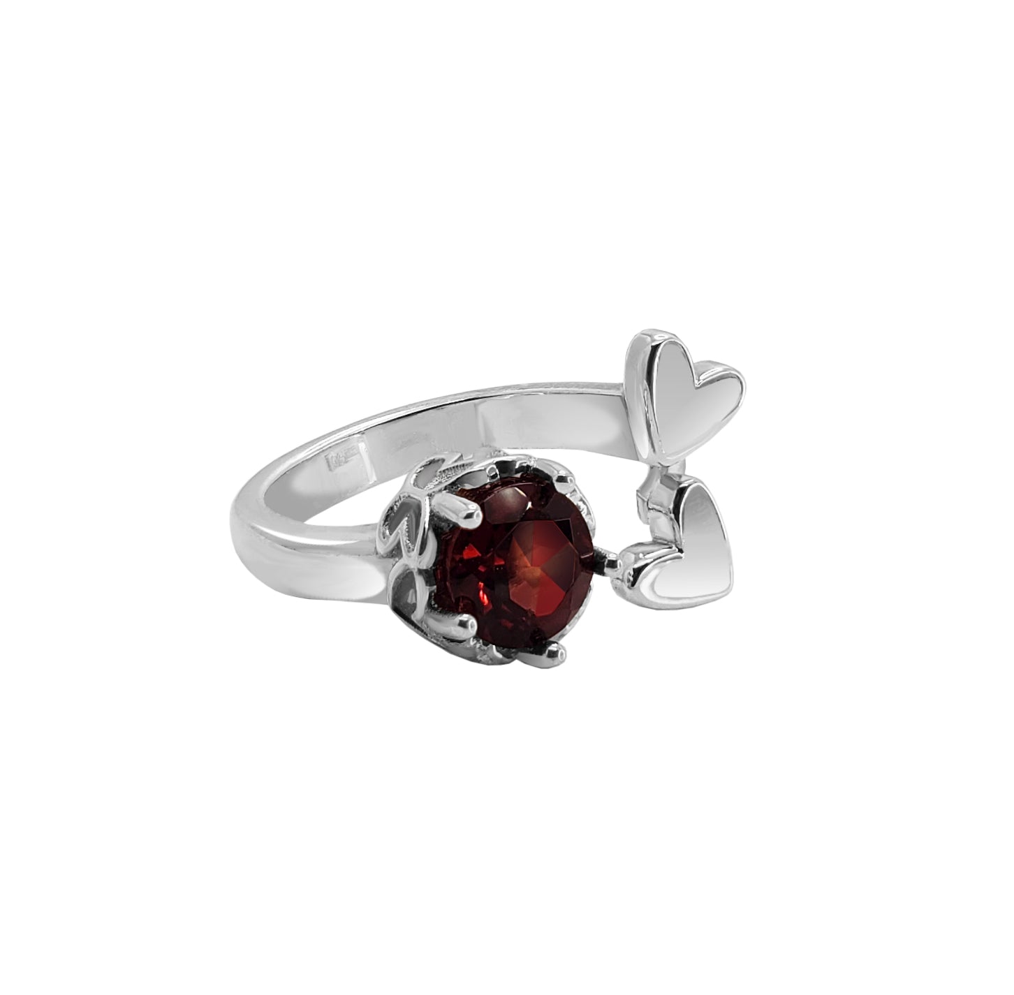 Anillo Mujer Plata 925 Amoret Corazon Granate