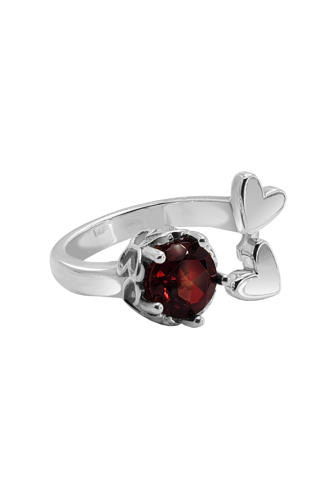 Anillo Plata 925 Amoret Corazon Granate - Tanya Moss