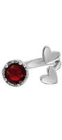 Anillo Plata 925 Amoret Corazon Granate - Tanya Moss