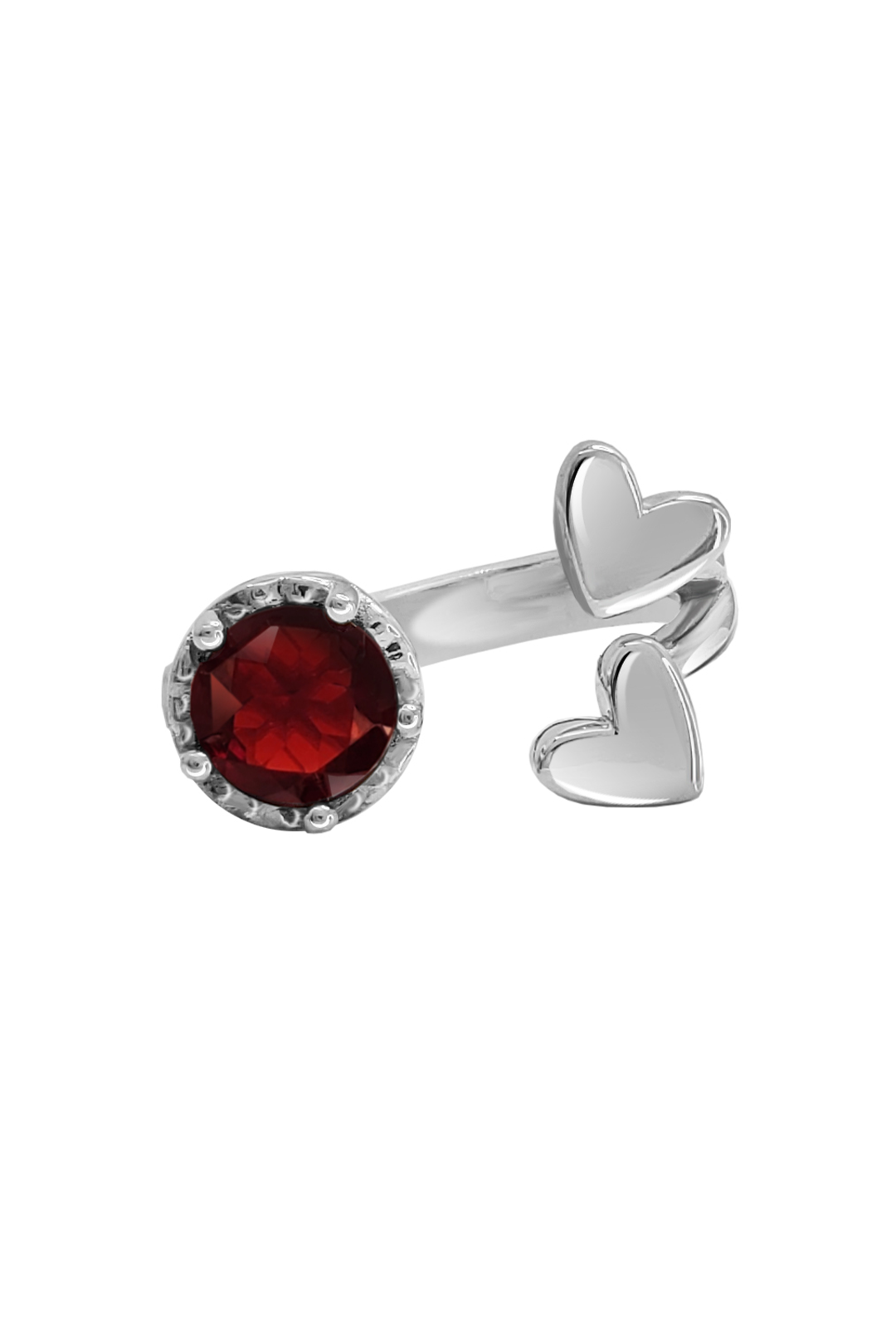 Anillo Plata 925 Amoret Corazon Granate - Tanya Moss