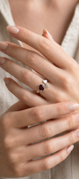 Anillo Plata 925 Amoret Corazon Granate - Tanya Moss
