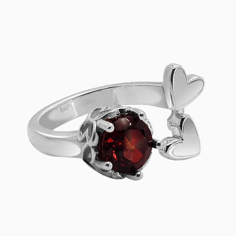 Anillo Mujer Plata 925 Amoret Corazon Granate