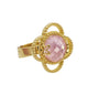 Anillo Plata 925 Rose Mariposa Mop Cristal Dorado Talla Ch - Tanya Moss