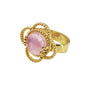 Anillo Plata 925 Rose Mariposa Mop Cristal Dorado - Tanya Moss