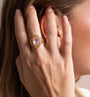 Anillo Plata 925 Rose Mariposa Mop Cristal Dorado - Tanya Moss