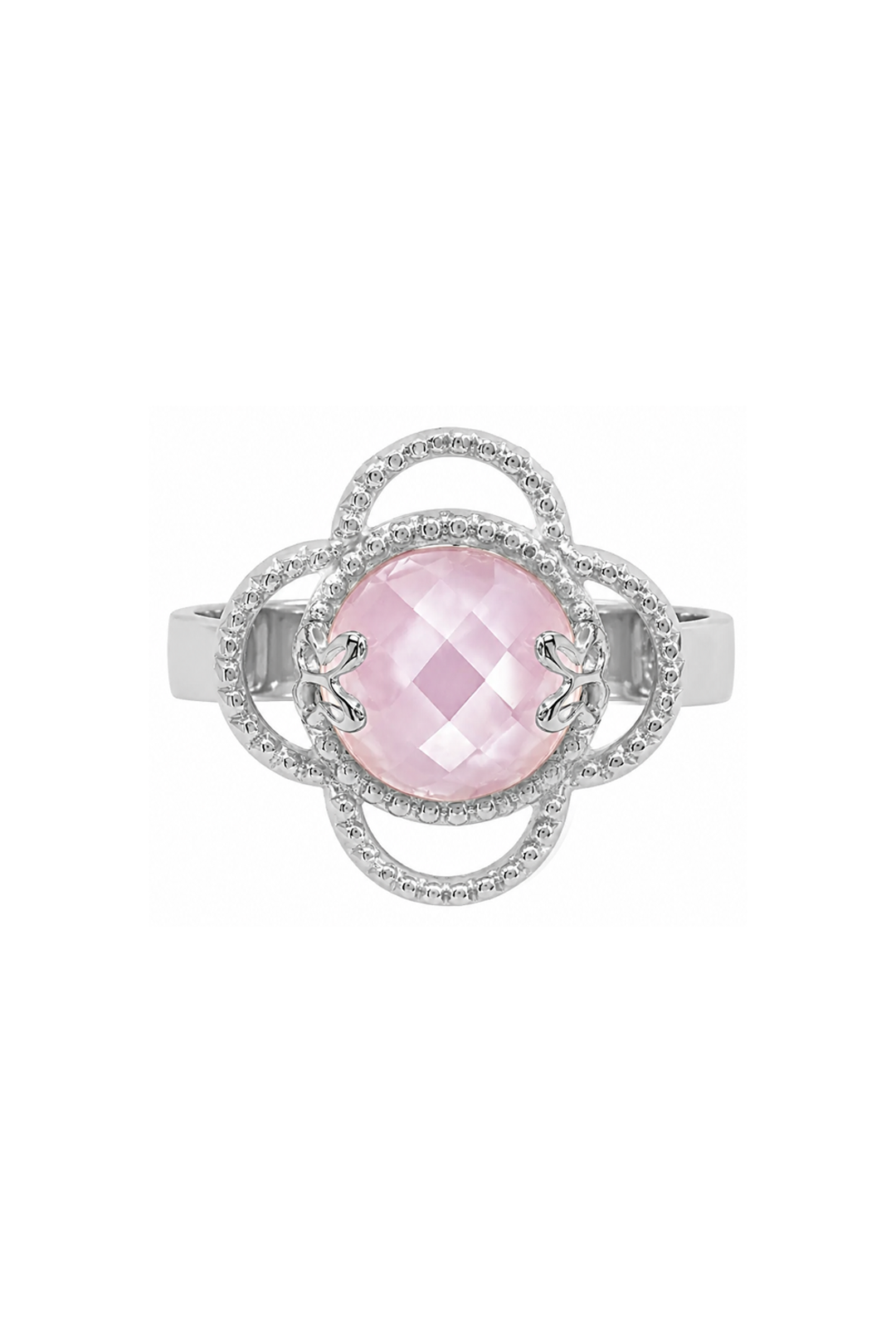 Anillo Plata 925 Rosé Mariposa Madreperla Cuarzo