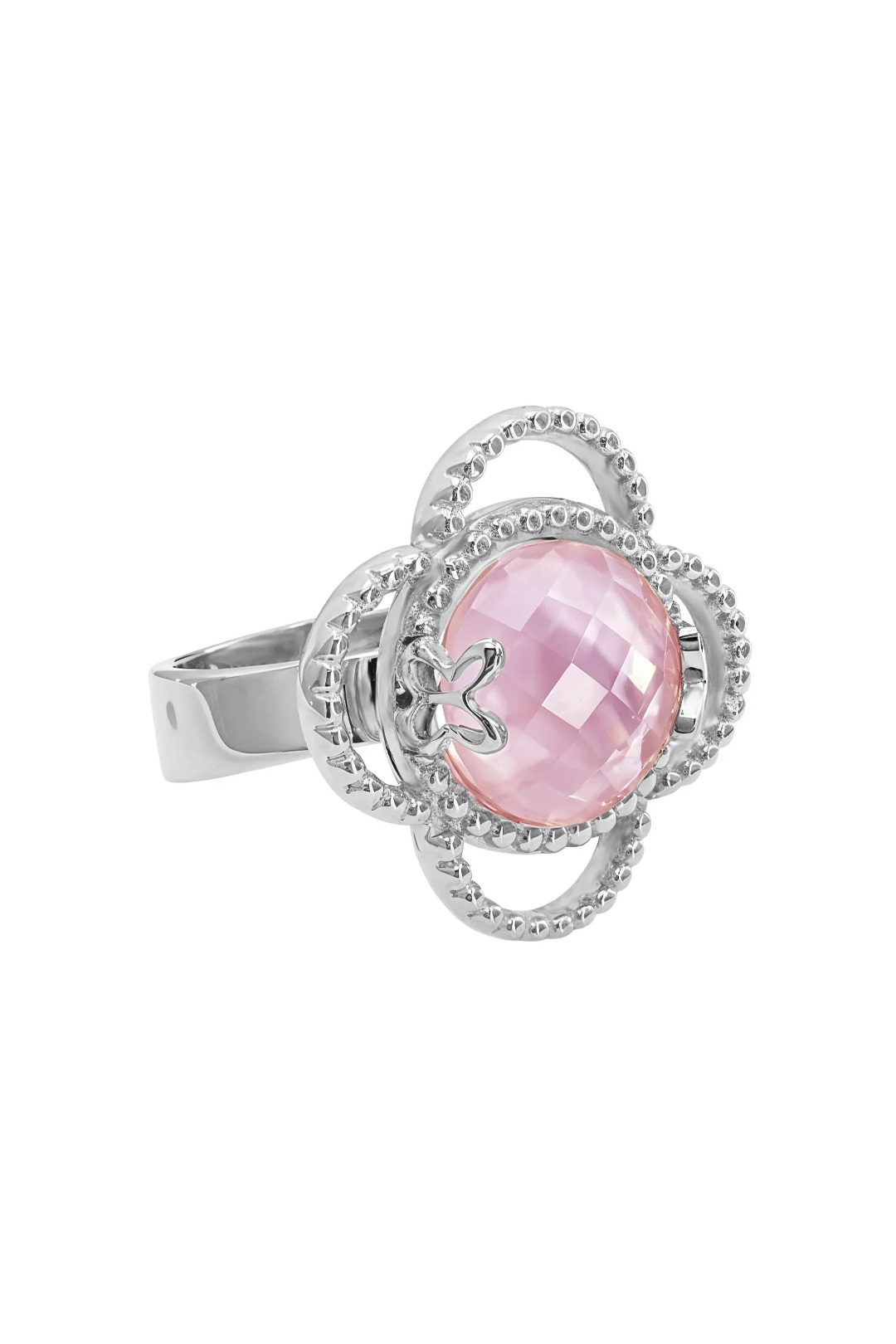 Anillo Plata 925 Rosé Mariposa Madreperla Cuarzo