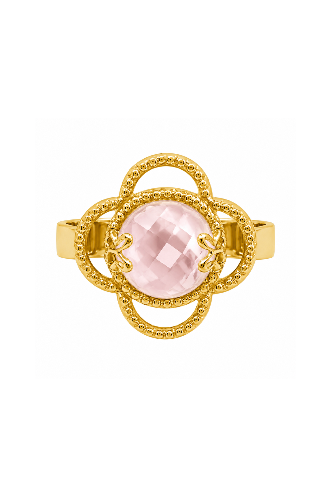 Anillo Plata 925 Rosé Mariposa Madreperla con Cuarzo Dorado