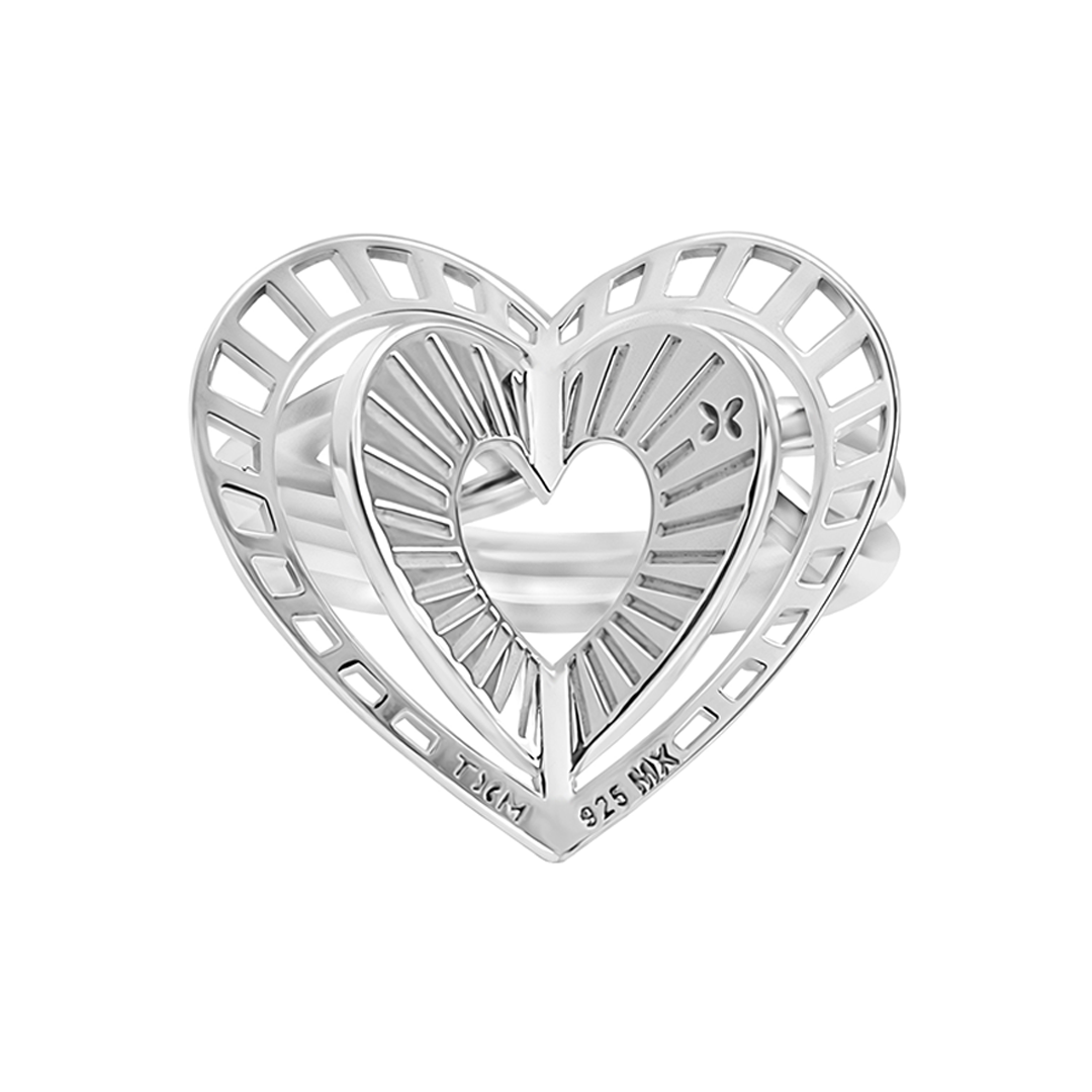 Anillo Plata 925 Valentina con Corazón Destellos