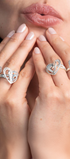 Anillo Plata 925 Valentina con Corazón Destellos - Tanya Moss
