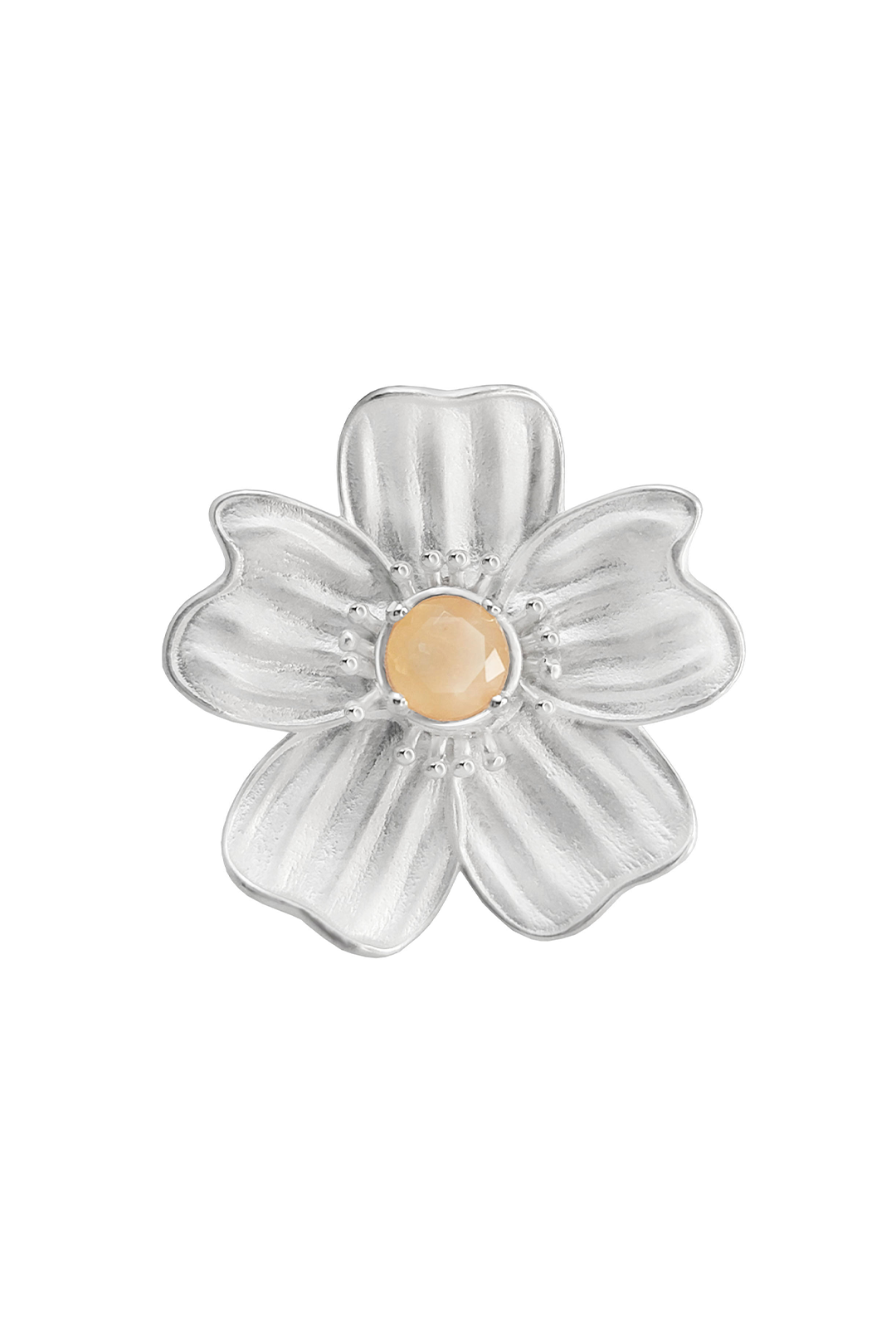 Anillo Plata 925 Florecer con Topacio Champange - Tanya Moss