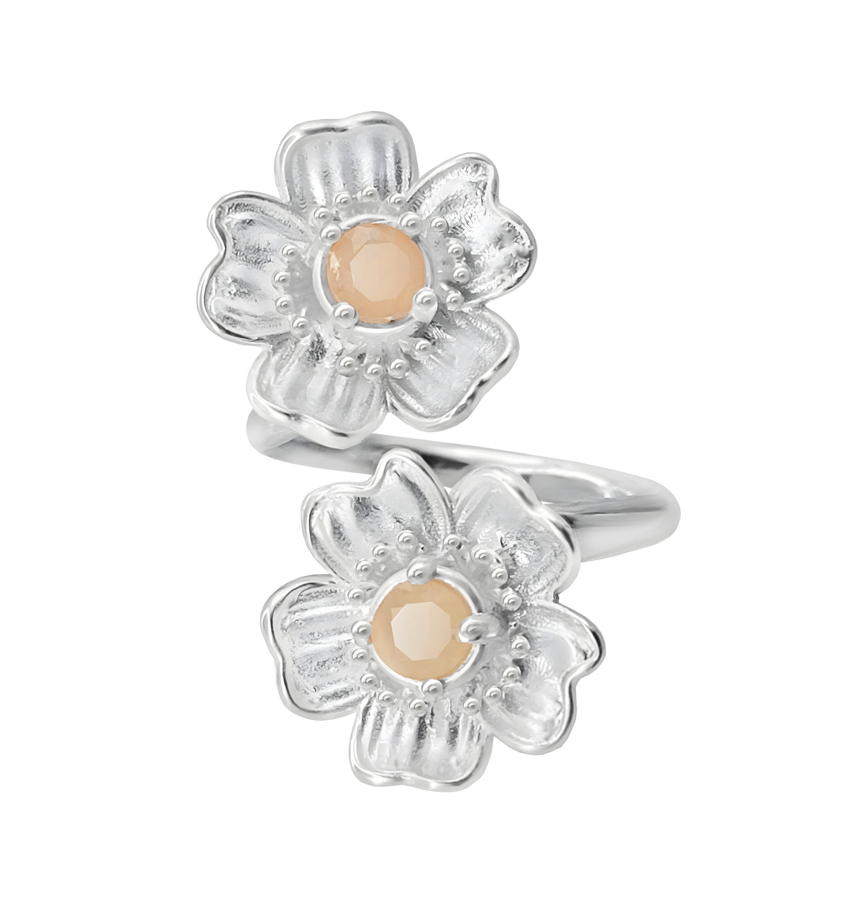 Anillo Dos Flores Florecer GDE