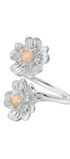 Anillo Plata 925 Dos Flores con Topacio Florecer - Tanya Moss
