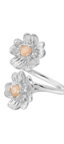 Anillo Plata 925 Dos Flores con Topacio Florecer - Tanya Moss