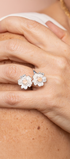 Anillo Plata 925 Dos Flores con Topacio Florecer - Tanya Moss