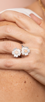 Anillo Plata 925 Dos Flores con Topacio Florecer - Tanya Moss