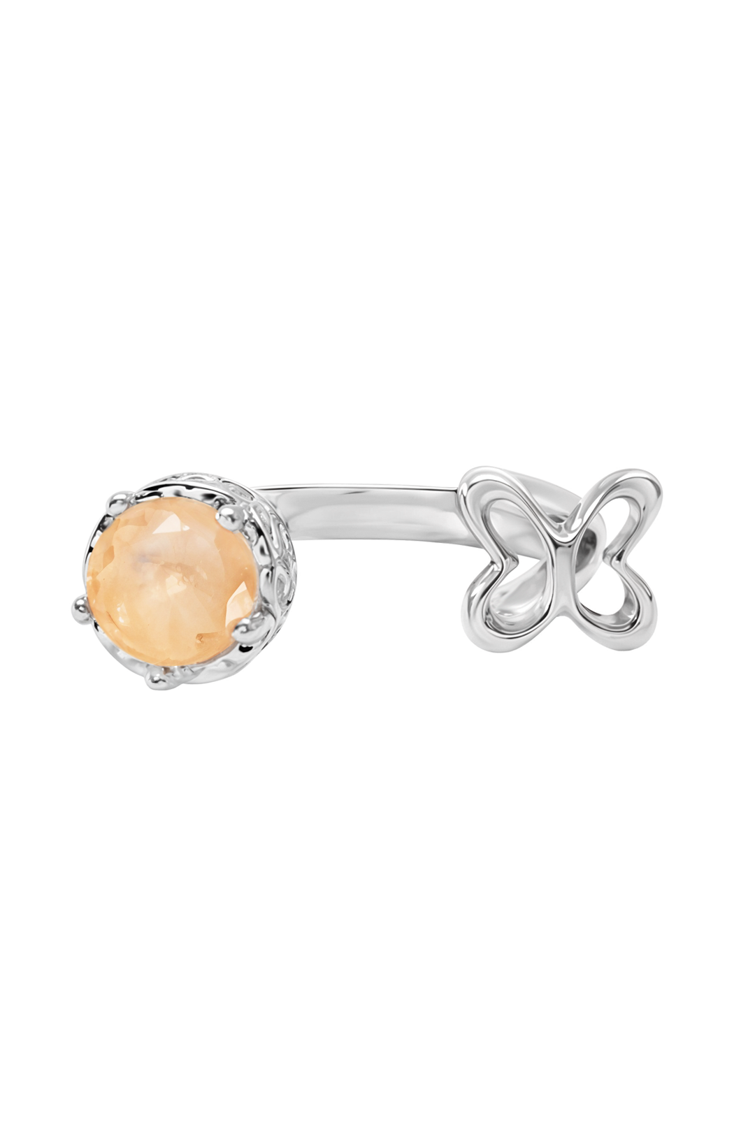 Anillo Plata 925 Abierto Mariposa Básica Con Piedra - Tanya Moss