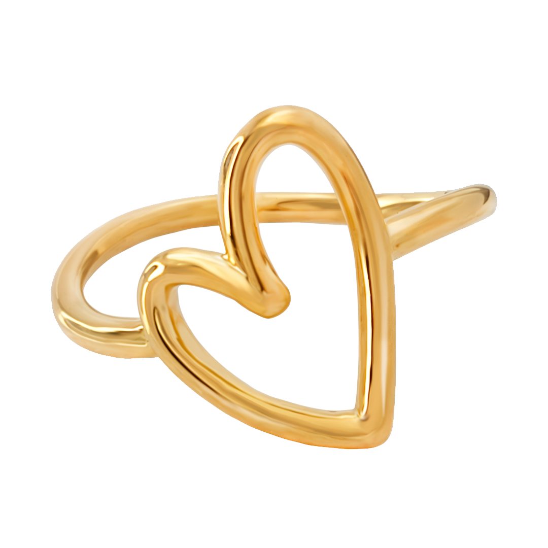 Anillo Corazón Latidos Baño Oro Talla 7 - Tanya Moss