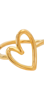 Anillo Corazón Latidos Baño Oro Talla 7 - Tanya Moss