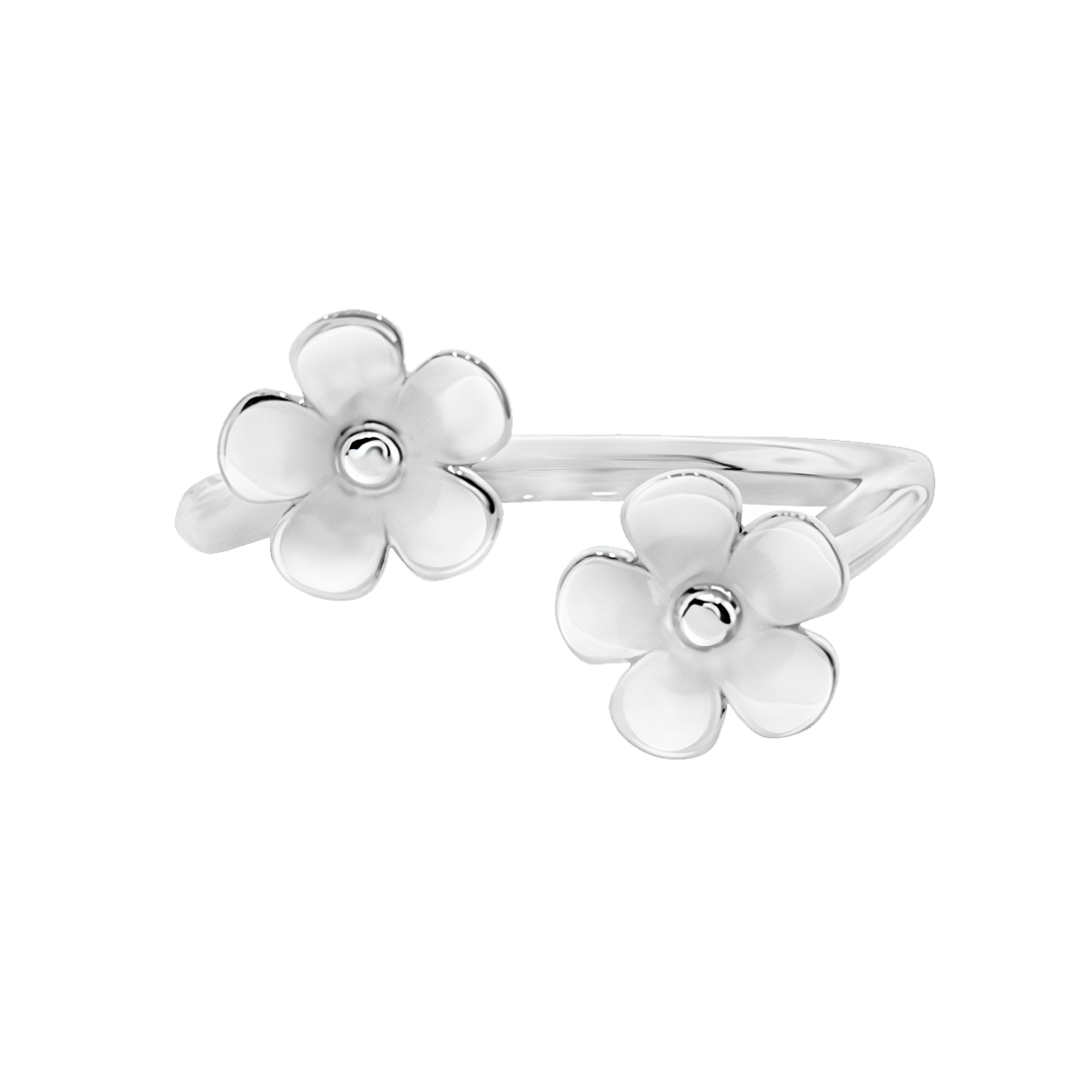 Anillo Plata 925 Linda Dos Flores Abierto - Tanya Moss