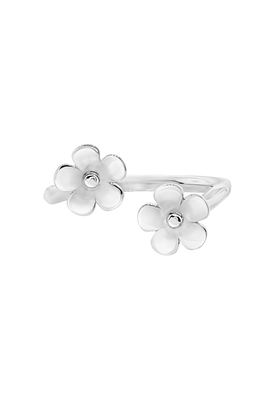 Anillo Plata 925 Linda Dos Flores Abierto - Tanya Moss
