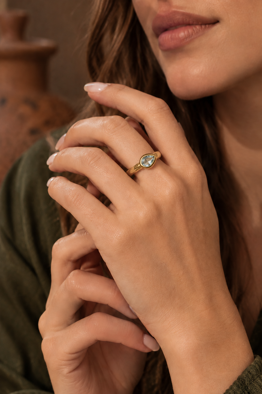 Anillo Icónica Piedra Verde