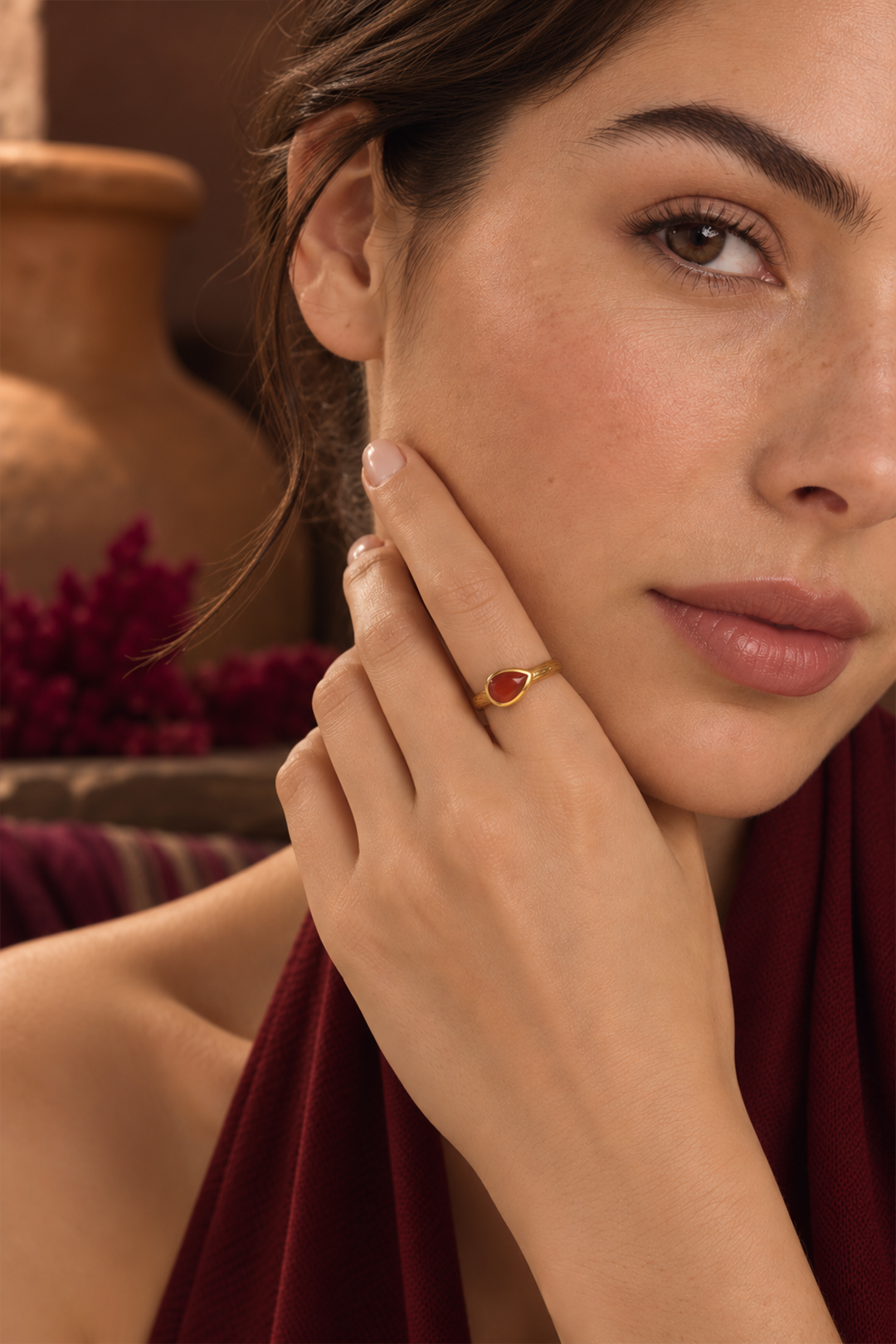 Anillo Icónica Piedra Naranja