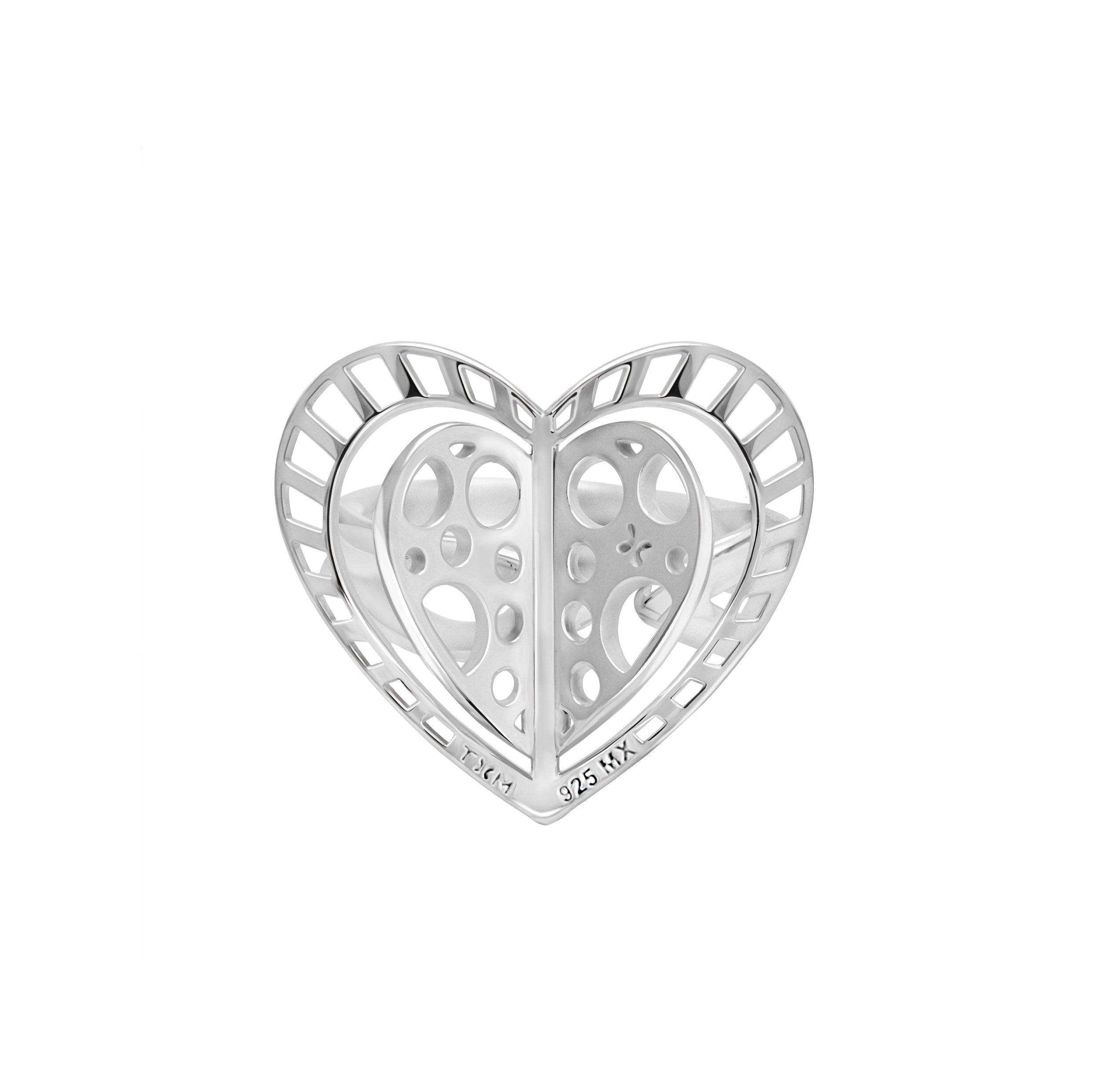 Anillo Valentina Corazón con Círculos Talla G - Tanya Moss