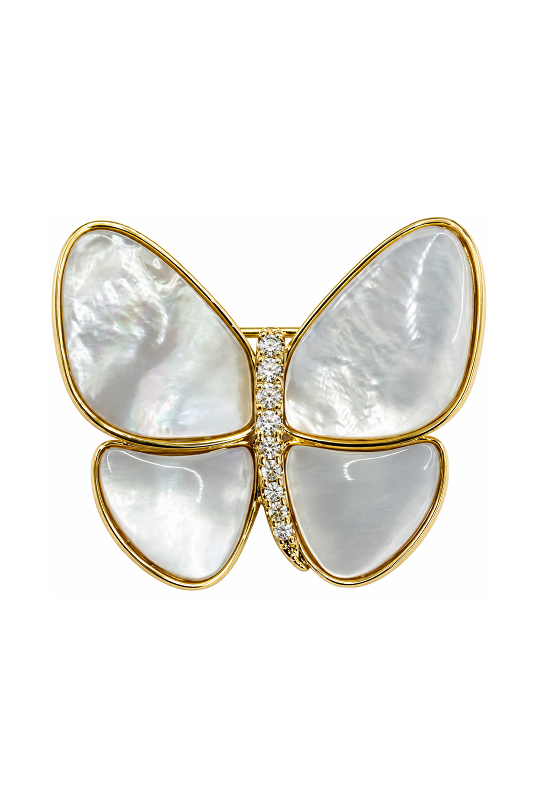 Prendedor de mariposa con madreperla