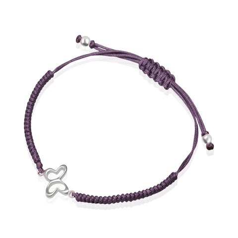 Pulsera Mujer Plata 925 Alegria Mariposa Tejida Uva