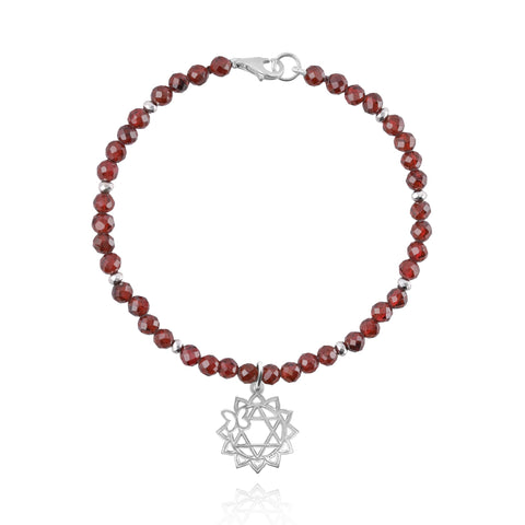 Pulsera Chakra Corazon Granate