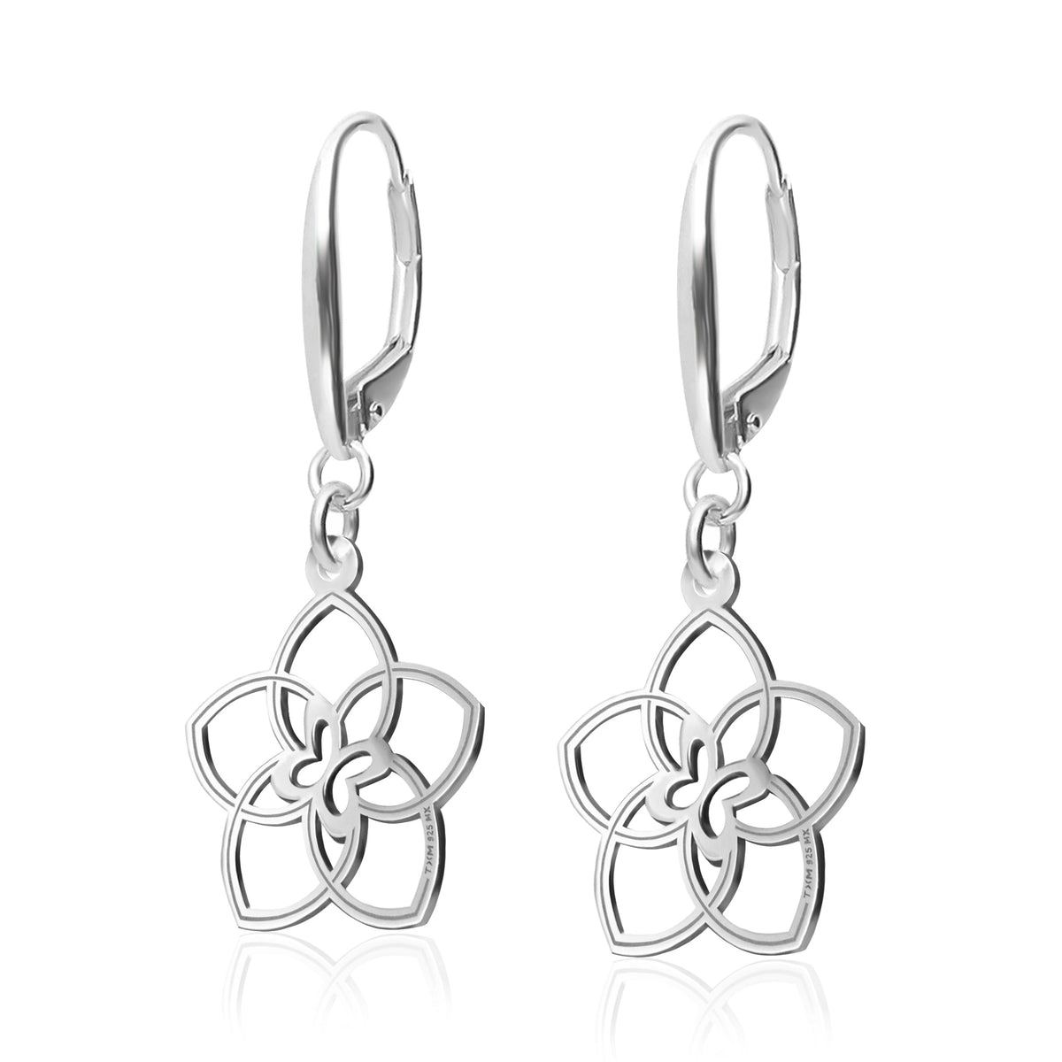 Aretes Mujer Plata 925 Joy 5 Petalos