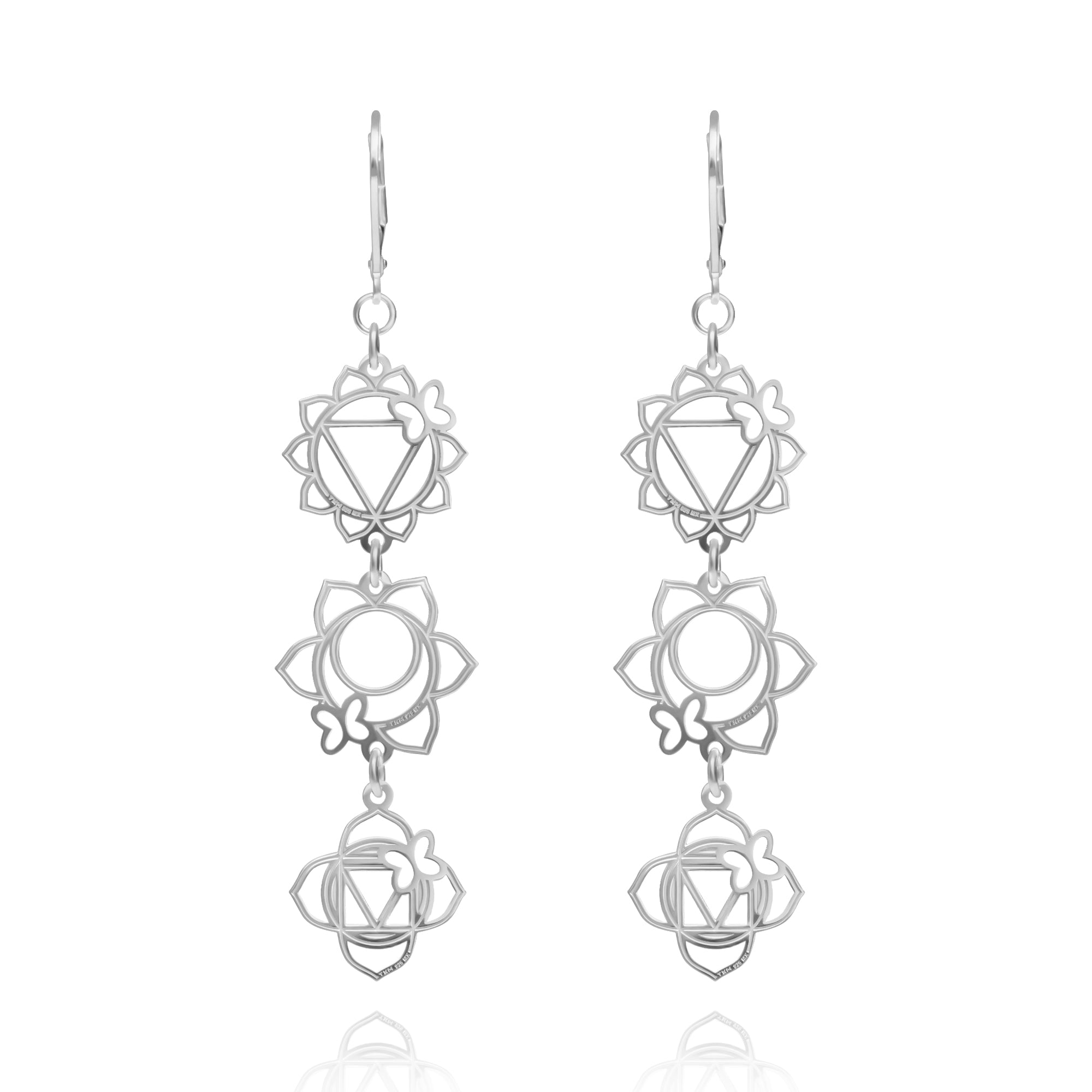 Aretes Plata 925 Chakras 3 Módulos