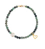 Pulsera Mujer Oro 14K Oro Finito Corazon Esmeralda / Perla - Tanya Moss