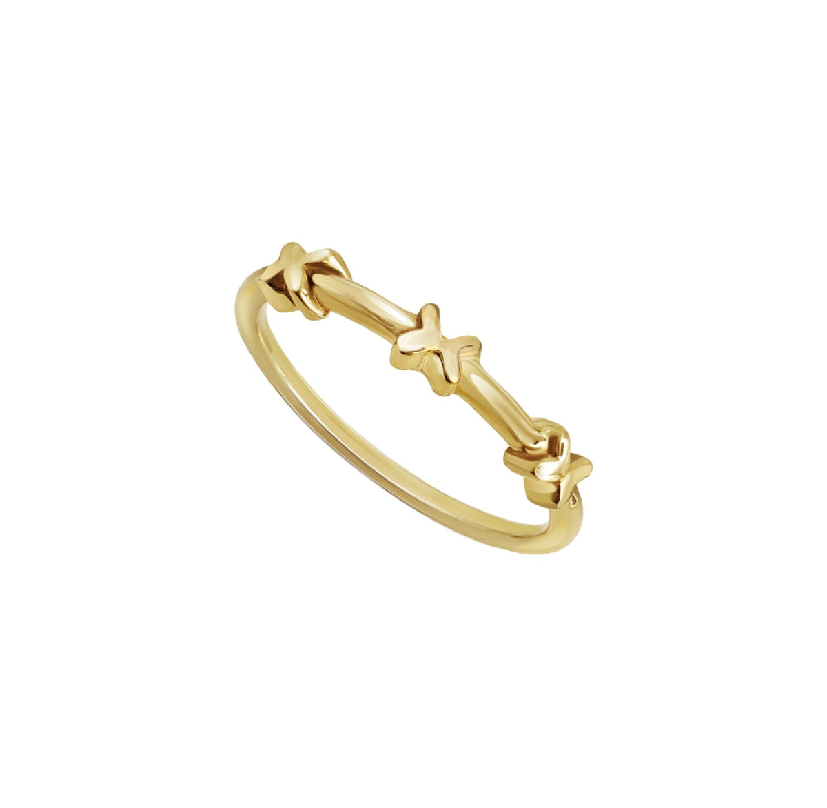 Anillo Mujer Oro 14K Oro 3 Mariposas