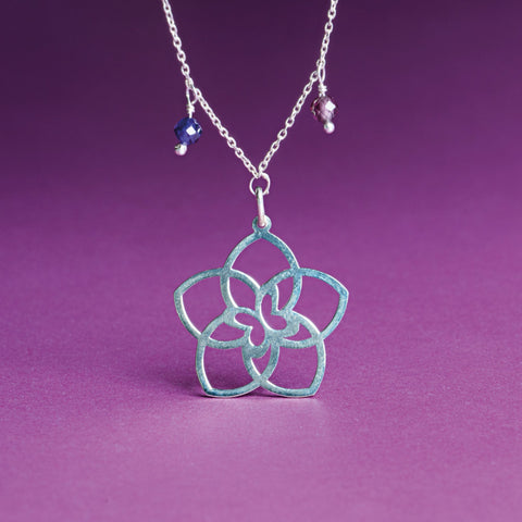 Dije Mujer Plata 925 Joy 5 Petalos Circonia