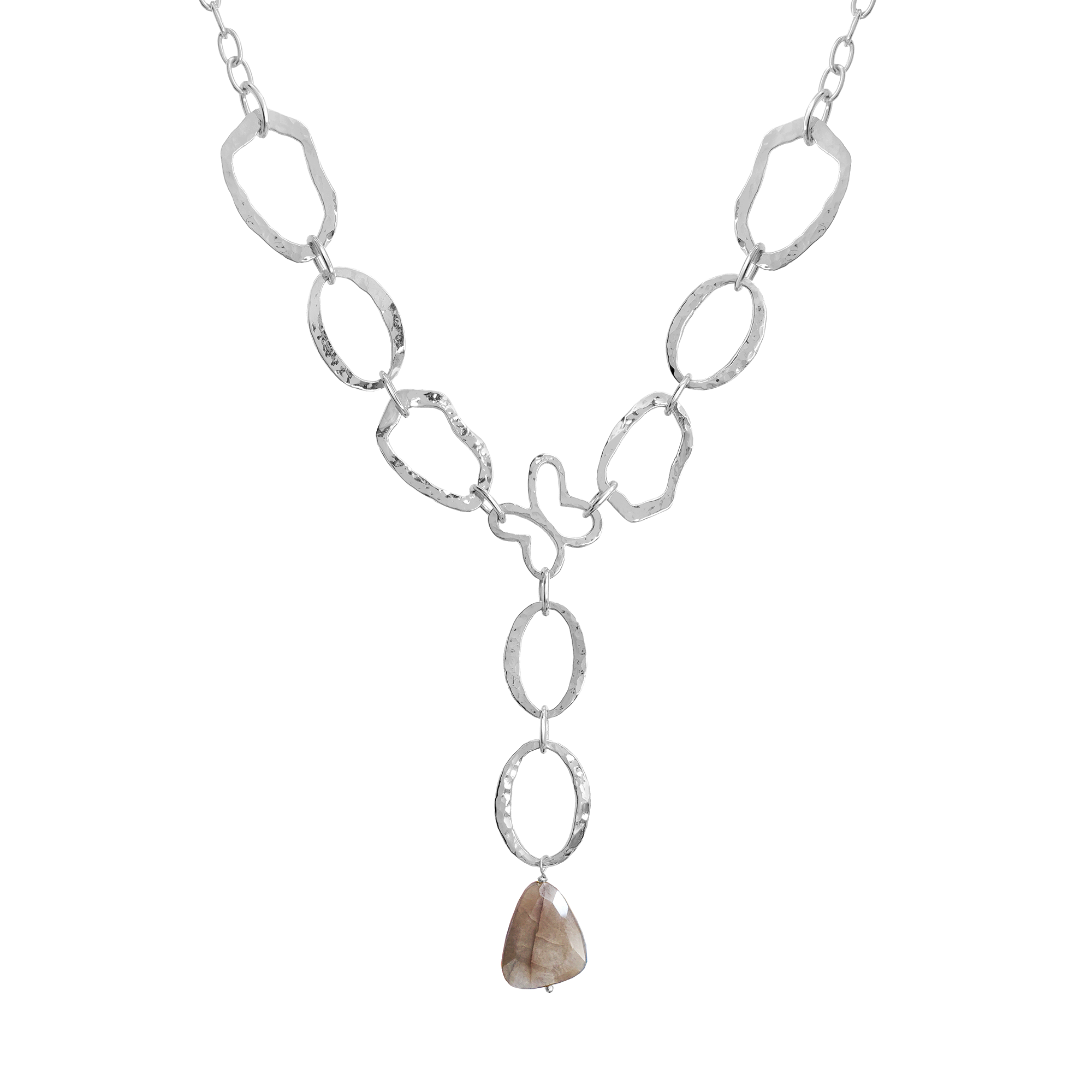 Collar Mujer Plata 925 Liberty Eslabones Mariposa Piedra