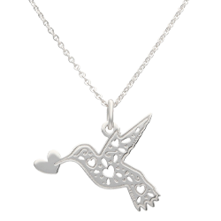 Dije Colibrí Enamorado Plata