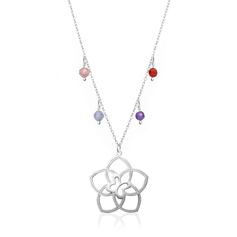 Dije Mujer Plata 925 Joy 5 Petalos Circonia