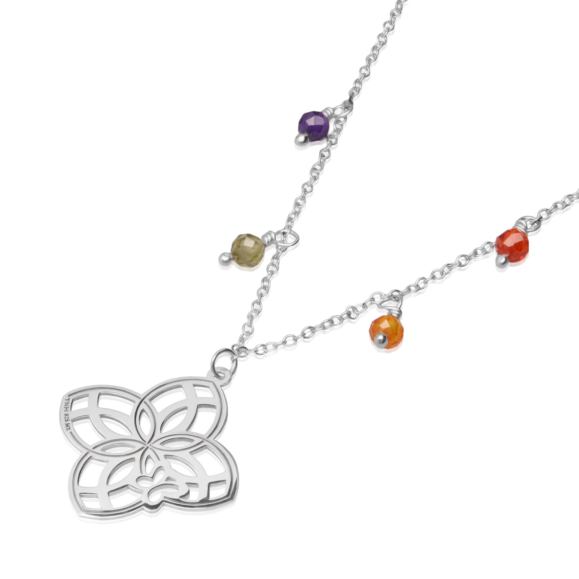 Dije Mujer Plata 925 Joy 4 Petalos Circonia