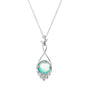 Dije Mujer Plata 925 Mensaje Amor Flor Hojas Madreperla Verde Grande - Tanya Moss