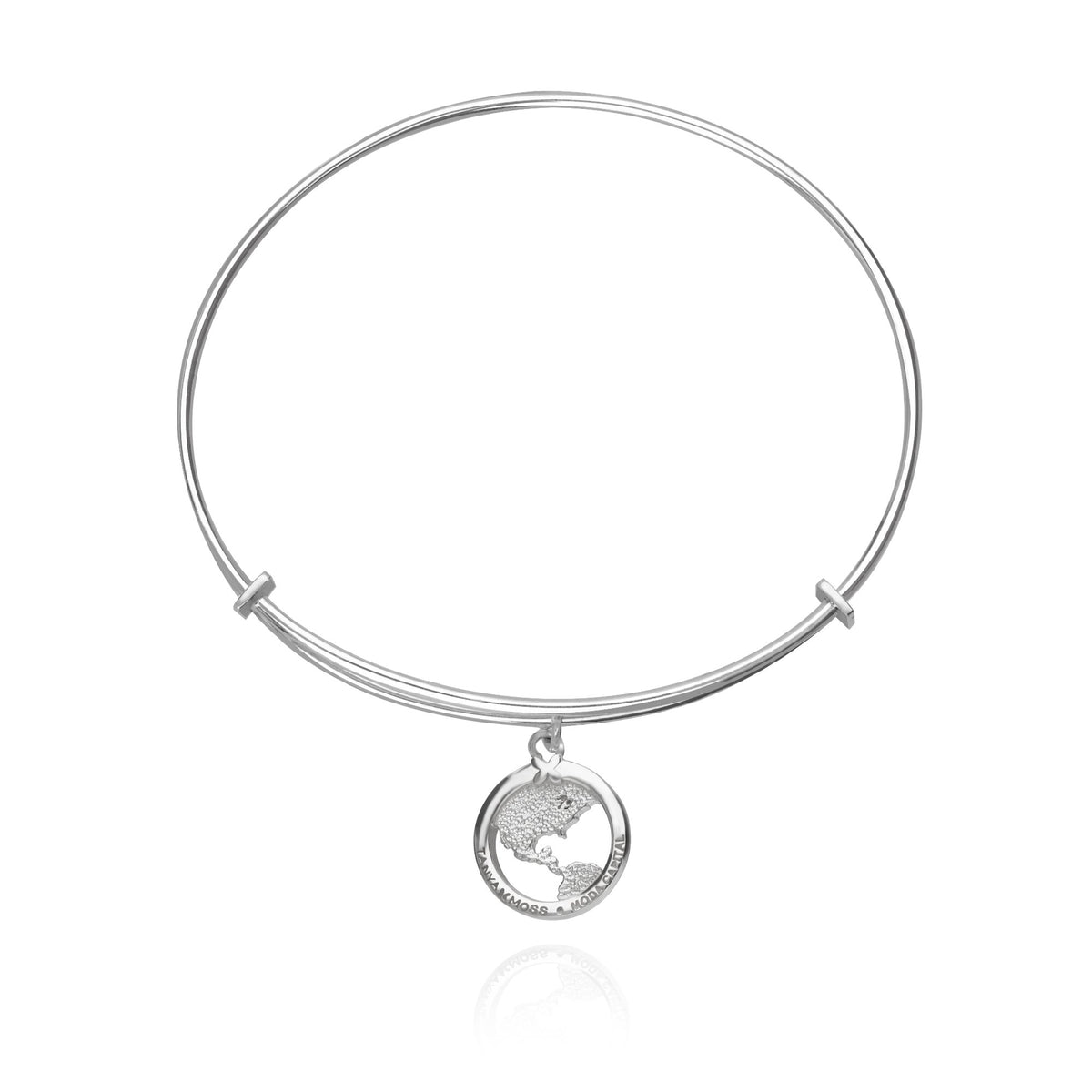 Pulsera Ajustable Con Charm Mundo