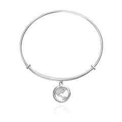 Pulsera Ajustable Con Charm Mundo